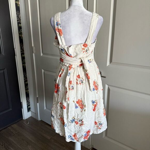 Meadow Rue by Anthropologie Ingalls White Gauzy Cotton Floral Print Dress Size 8 - Picture 4 of 11